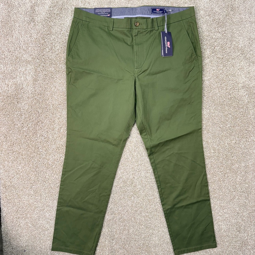 Vineyard Vines Pants Mens 40 Breaker Pant Cypress Green Stretch NEW